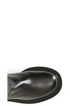 stivale in pelle con cerniera nero