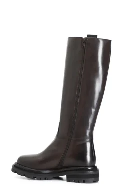 stivale in pelle con cerniera t.moro