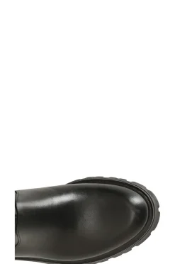 stivale in pelle e lycra nero