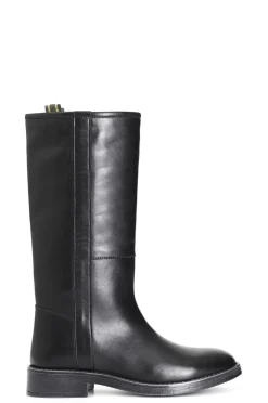 stivale in pelle nero