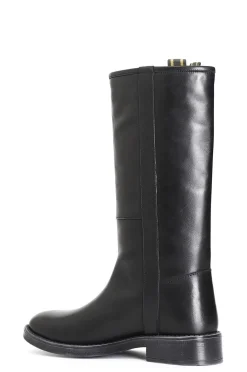 stivale in pelle nero