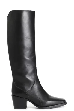 stivale in pelle nero