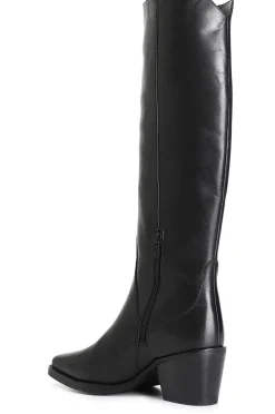 stivale in pelle nero