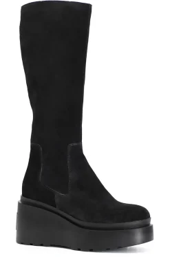 stivale in pelle scamosciata nero