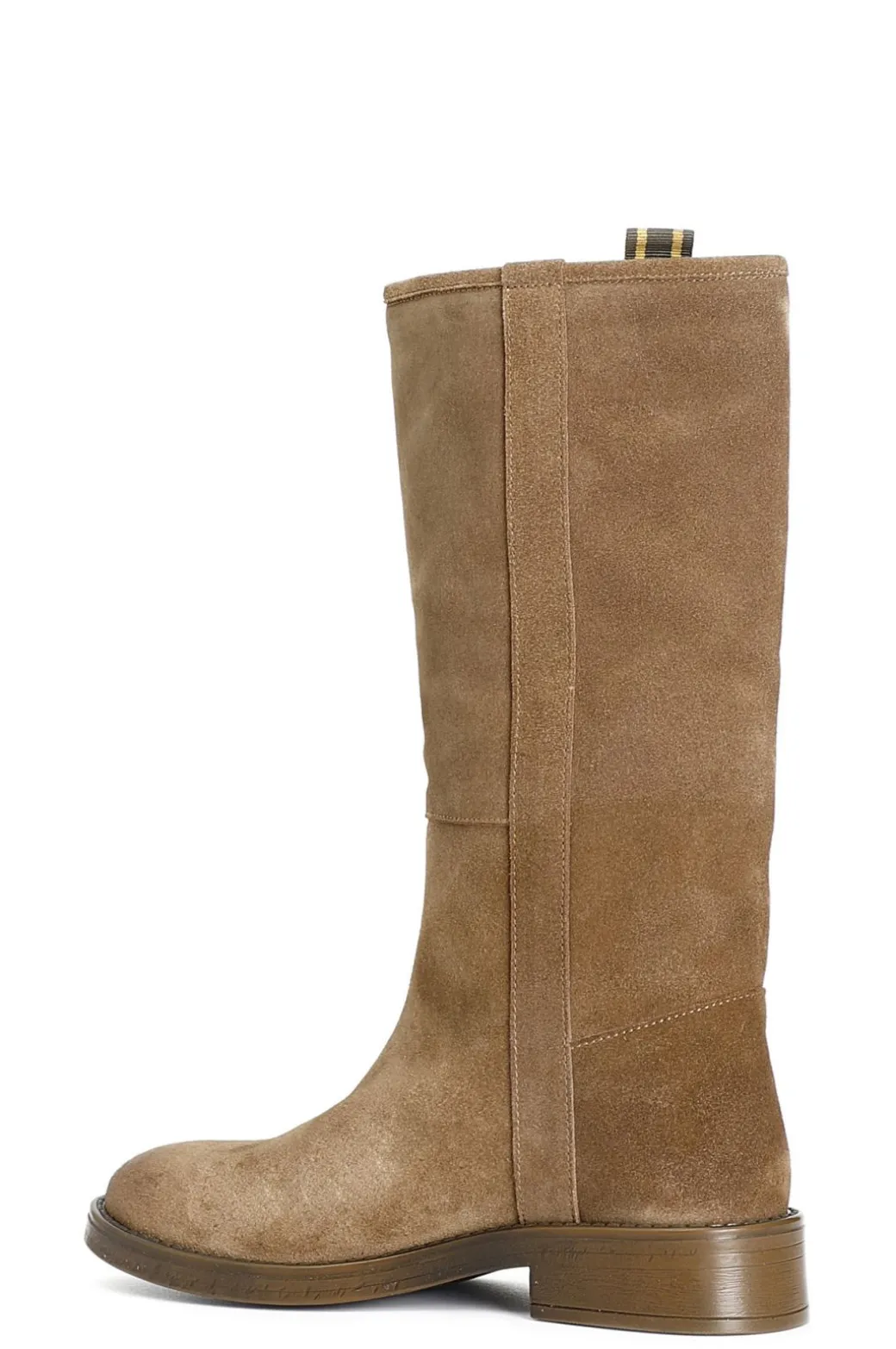 stivale in pelle scamosciata cuoio