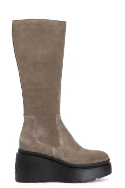 stivale in pelle scamosciata visone