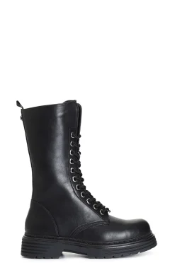 stivaletto da donna allacciato in similpelle nero