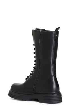 stivaletto da donna allacciato in similpelle nero