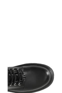 stivaletto da donna allacciato in similpelle nero