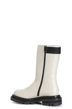 stivaletto donna in pelle off white