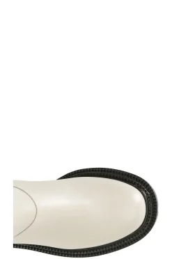 stivaletto donna in pelle off white