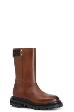 stivaletto donna in pelle cuoio