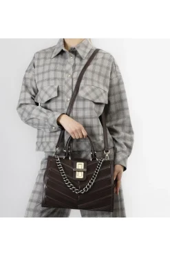 tote con applicazioni di striscie imbottite t.moro