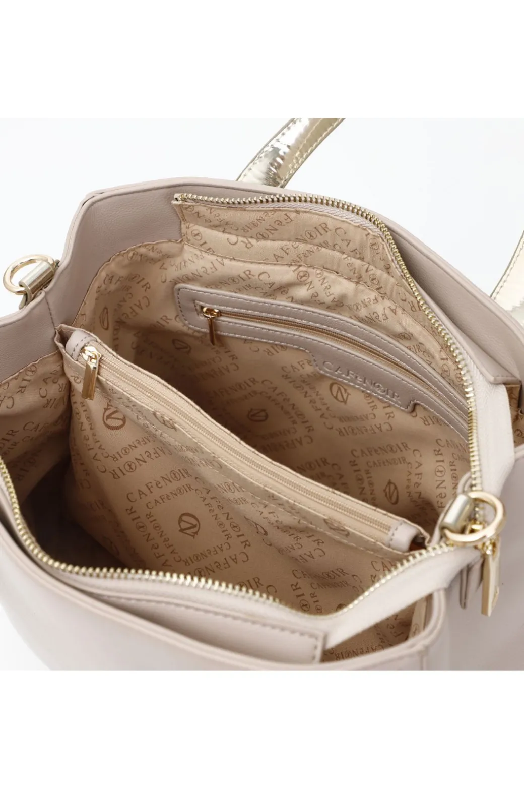 tote con dettagli in materiale specchio cipria