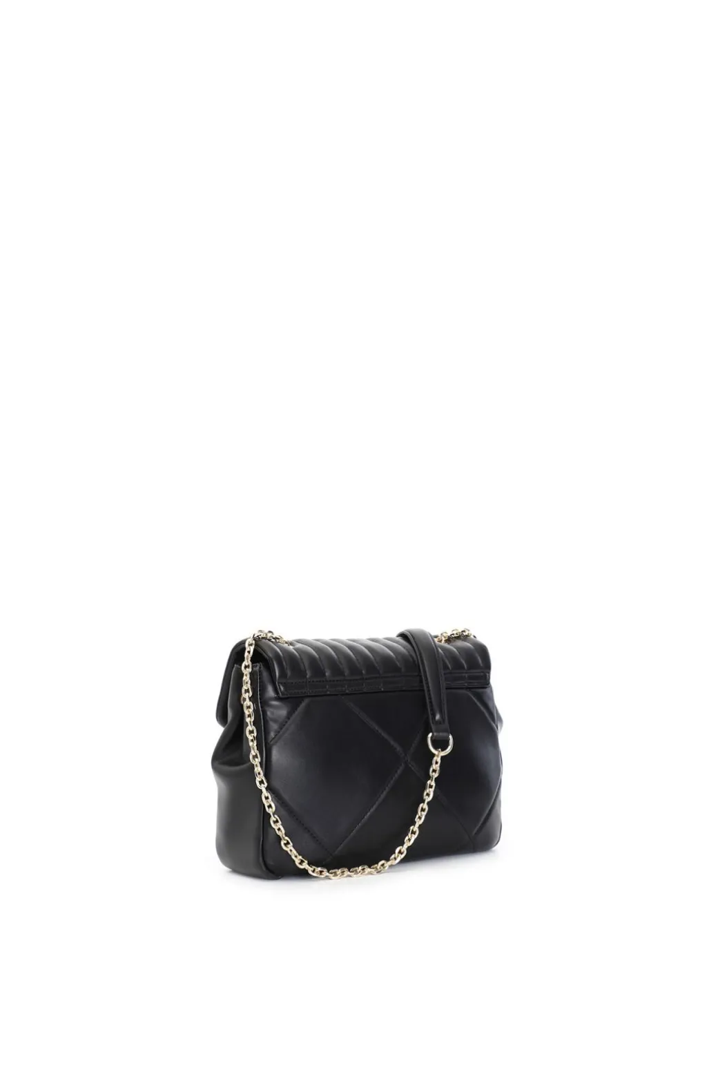 tracolla trapuntata con motivo a rombi e pattina trapuntata nero