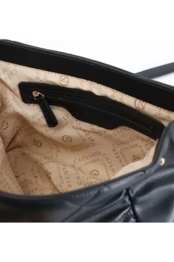 tracolla trapuntata con motivo a rombi e pattina trapuntata nero