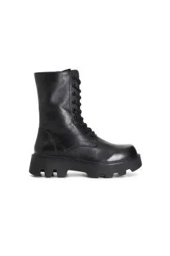 tronchetto allacciato in pelle nero