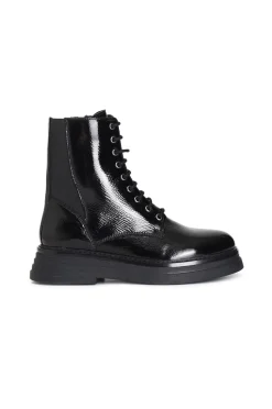 tronchetto da donna allacciato in naplak nero