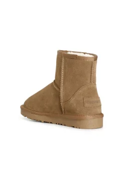 tronchetto da donna con pelliccia sintetica camel