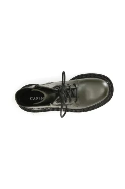 tronchetto donna allacciato in pelle verde