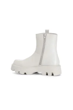 tronchetto donna in pelle off white