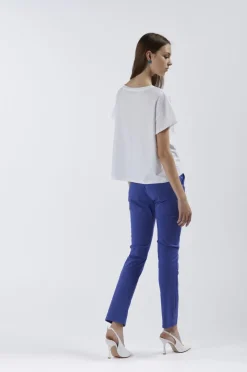 t-shirt con stampa e applicazioni floreali bianco