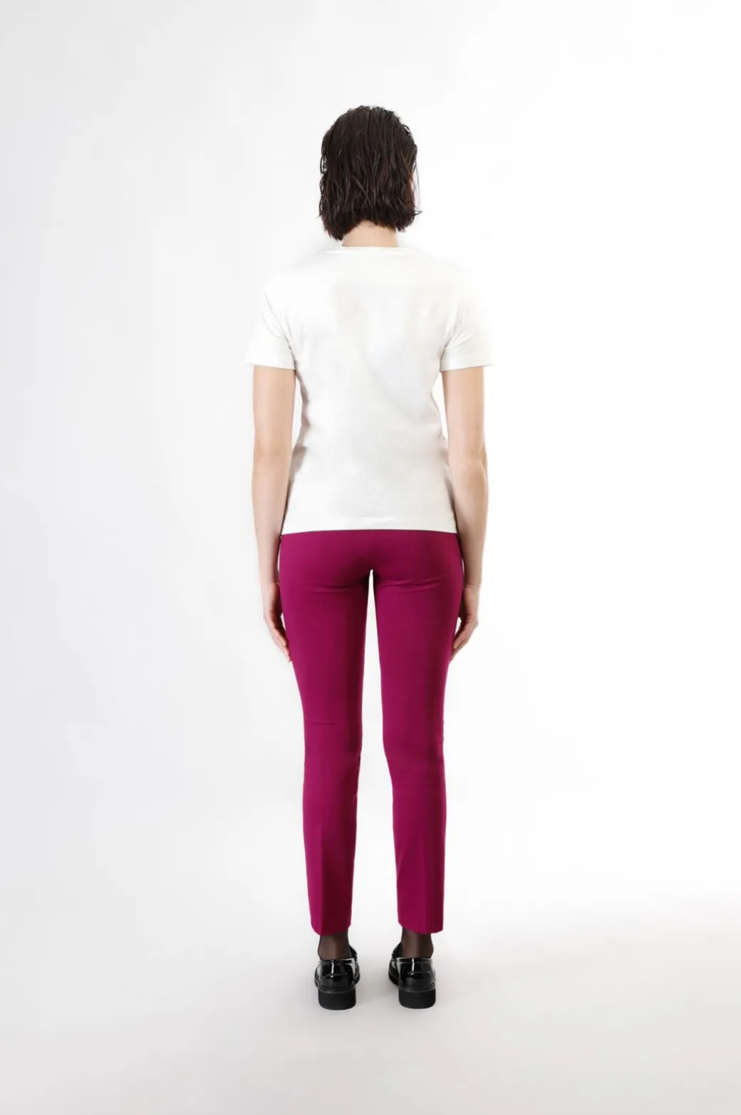 t-shirt manica corta con logo be noir bianco