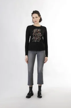 t-shirt manica lunga be noir nero