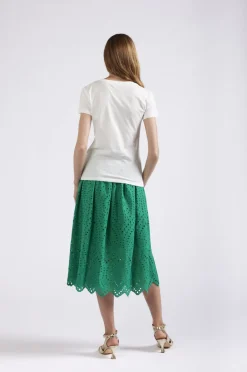 t-shirt volto di donna bianco