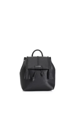 zaino con trecce e nappe nero