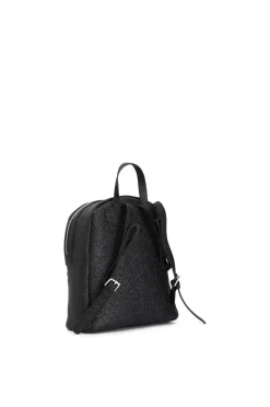zaino glitterato con logo ricamato nero